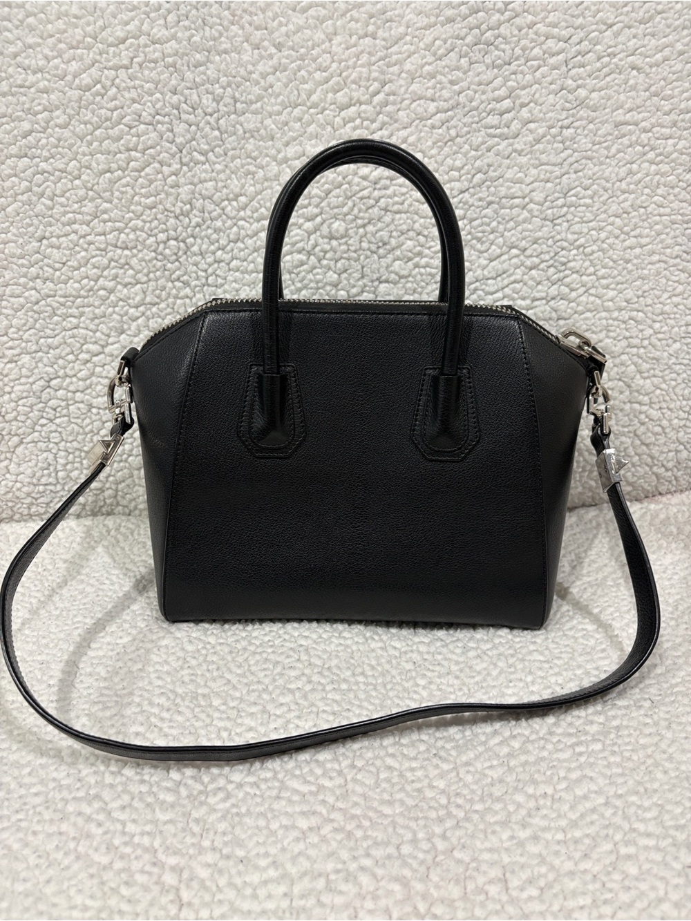 Givenchy Black Leather Top-Handle Satchel with Detachable Strap - Picture 4 of 4